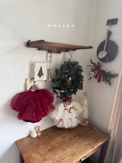 Marron 69｜(3m-18m) 蝴蝶緞帶薄紗蓬蓬裙包屁衣9