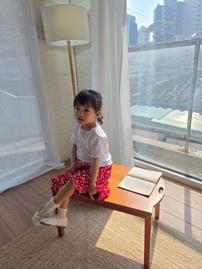 Color07｜(75-115cm) 碎花荷葉下擺七分褲4