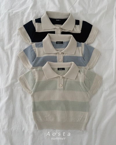 AOSTA31｜(1y-5y) 3款針織領條紋襯衫3
