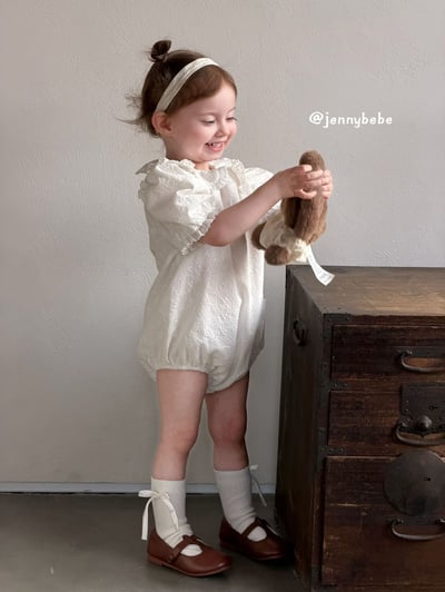 JE716｜(66-90cm) 壓紋花朵包屁衣15