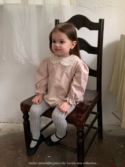 JE570｜(66-90cm) 簡約蕾絲領包屁衣5