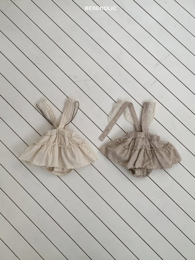 Bebe holic47｜(3m-18m) 層次吊帶滾邊包屁褲裙17