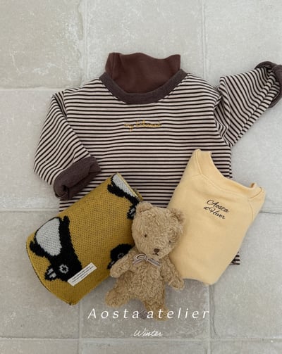 AOSTA55｜(6m-5y) 細條紋刷毛上衣22