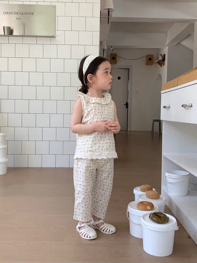 JE44｜(73-120cm) 碎花荷葉背心長褲套裝6