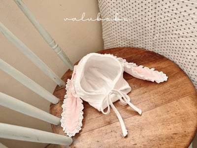 Valubebe59｜(65-90) 蕾絲花邊小兔帽子1