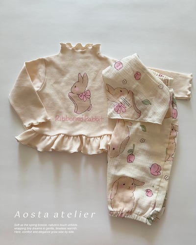 AOSTA23｜(6m-5y) 印花棉麻休閒縮口褲15