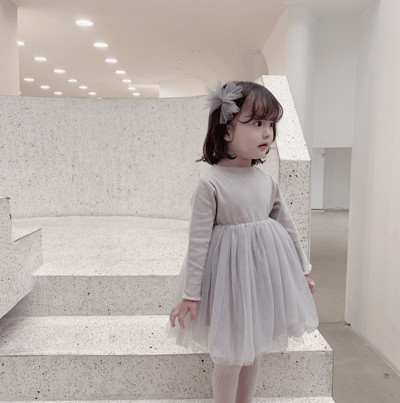 (73-140cm) 簡約高質感澎澎裙薄紗洋裝/少量現貨18