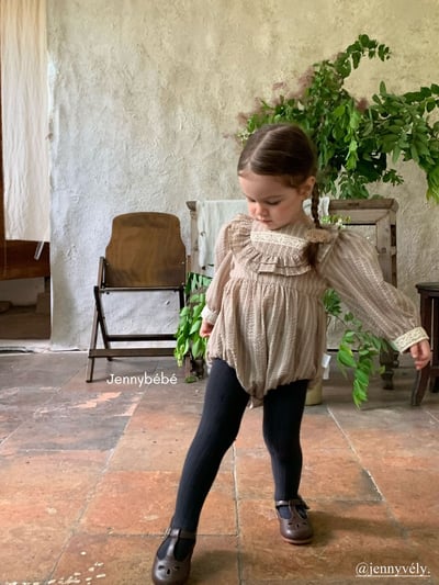 JE574｜(66-90cm) 花邊領條紋包屁衣18