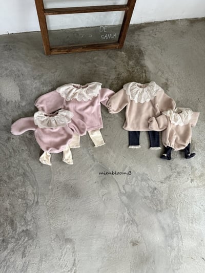 Bloom.b14｜(0m-24m) 蕾絲花瓣領包屁衣3