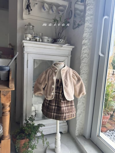 Marron 20｜(1y-6y) 學院格紋吊帶洋裝4