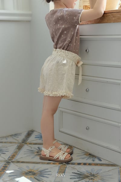 ROA30｜(6m-18m) 2色花邊緞帶短褲8