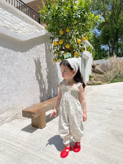 JE51｜(73-120cm) 碎花吊帶連身褲9