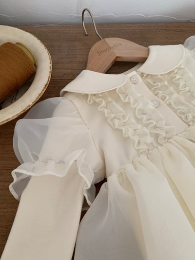 JE622｜(66cm-120cm) 公主袖薄紗包屁衣/洋裝23