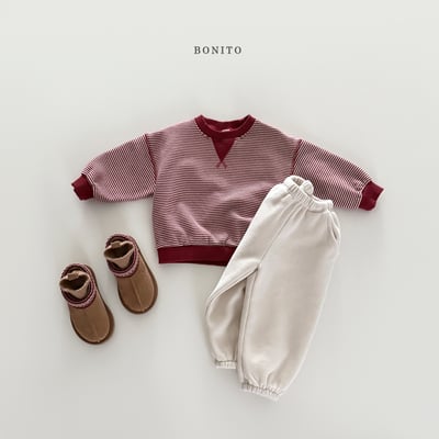 Bonito14｜(75cm-125cm) 條紋滾邊休閒上衣8