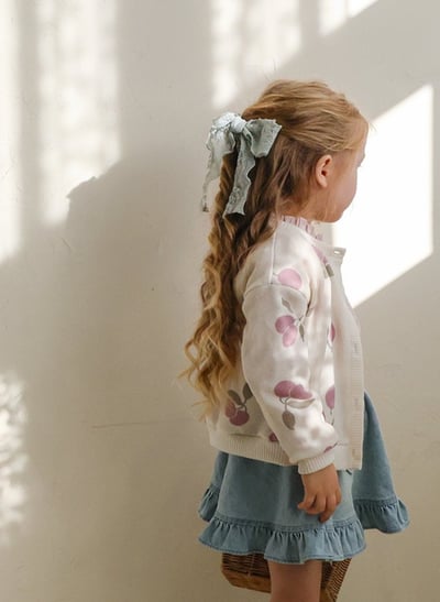 FLO06｜(free) 3色蕾絲滾邊蝴蝶結髮夾12