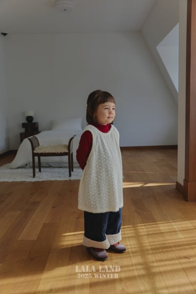 lala land75｜(75cm-120cm) 2色反摺刷毛直筒牛仔褲8