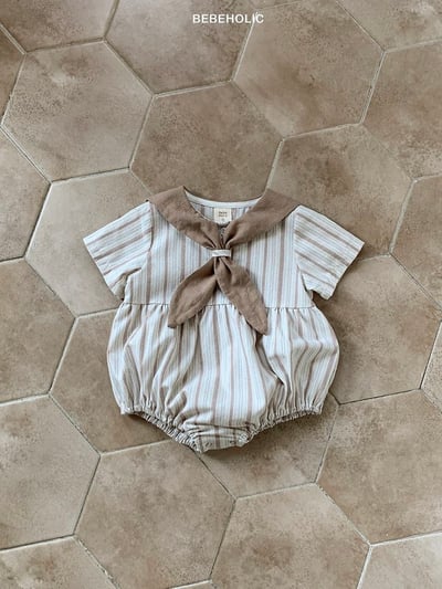 Bebe holic19｜(3m-18m) 水手條紋連身服6