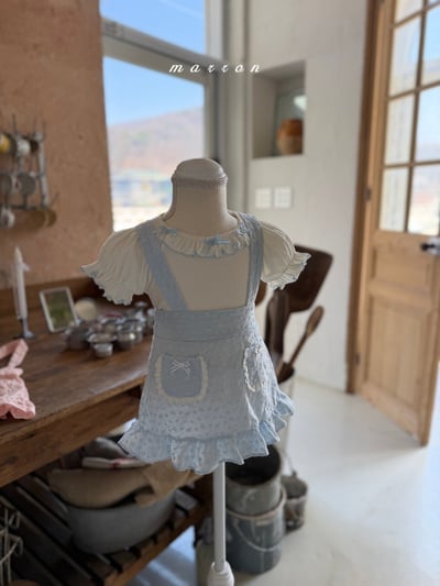 Marron22｜(1y-6y) 雛菊口袋吊帶裙7