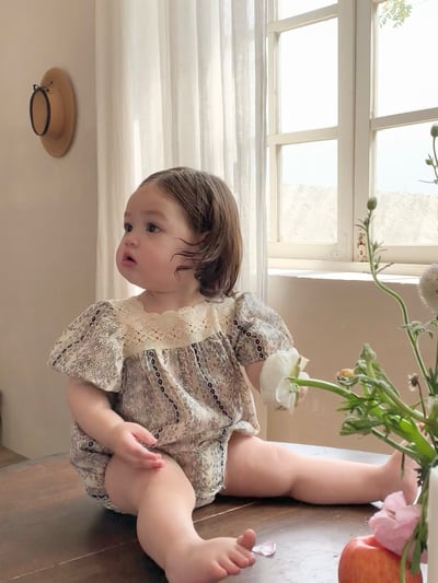 JE55｜(66-130cm) 波西米亞風蕾絲領包屁衣/洋裝13