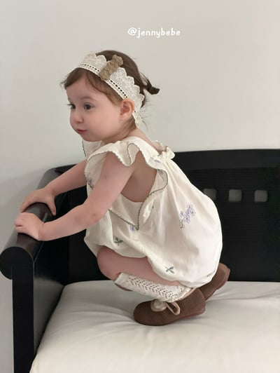 JE708｜(66-90cm) 刺繡花卉滾邊包屁衣8