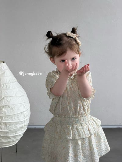 JE715｜(80-110cm) 小碎花縮口袖套裝7