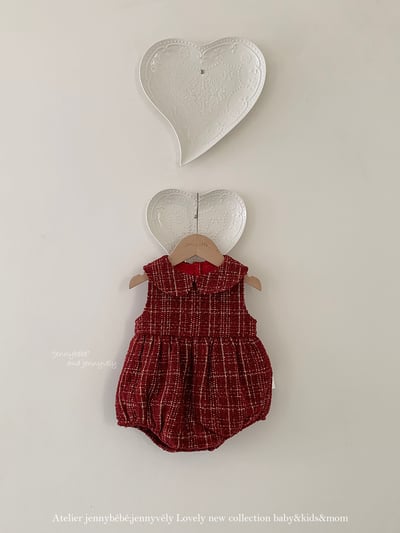 JE 656｜(66-90cm)  格紋翻領娃娃包屁衣3