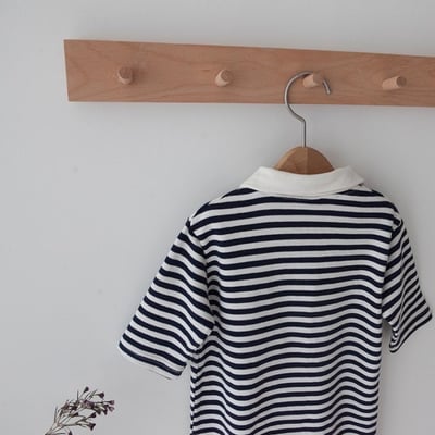 LEMONADE48｜(55cm-85cm) 2色有領條紋連身衣11