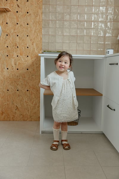 onu32｜(70cm-115cm) 碎花蕾絲滾邊洋裝8