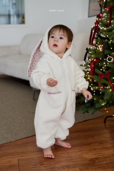 bebe nine07 (65cm-75cm) 2色碎花雪兔連身衣3