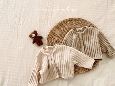 Valubebe44｜(65-90) 針織麻花開襟外套12