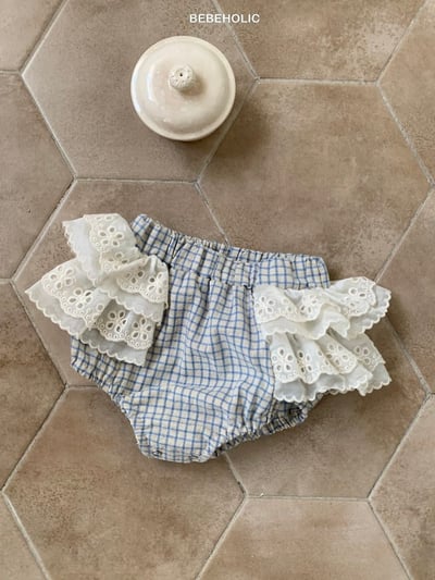 Bebe holic08｜(3m-18m) 格子精靈邊褲10