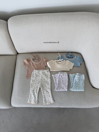 Bloom.b29｜(55cm-118cm) 碎花抓皺小喇叭褲8