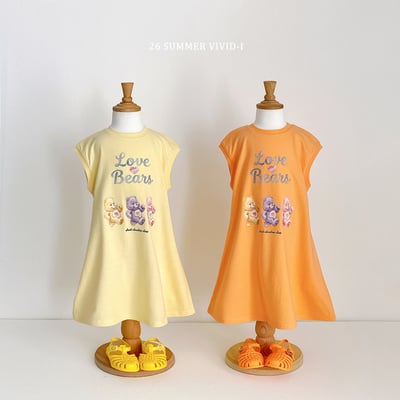 vivid32｜(78cm-125cm) 4款彩色熊無袖連身裙3