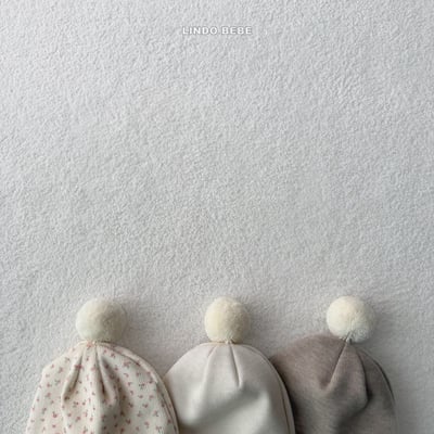 Lindo33｜(3m-18m) 毛球護耳綁帶帽2