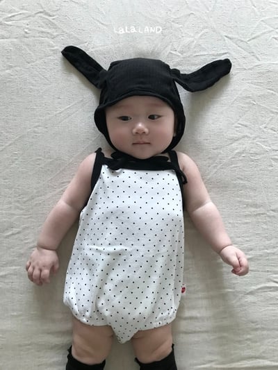 lala land34｜(3m-18m) 2色波點愛心細肩包屁衣6