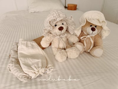 Valubebe20｜(65-90) 棉麻花苞帽2