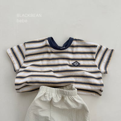 BEAN26｜(65-120cm) 雙色線條紋上衣5