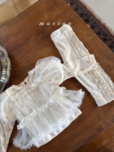 Marron52｜(1y-6y) 刺繡滾邊緊身褲13