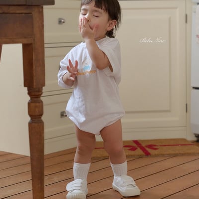 bebe nine08  (6m-24m) 2色小狗印圖包屁衣11