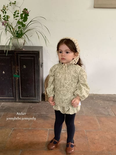 JE584｜(73-100cm) 復古碎花燈芯絨套裝16