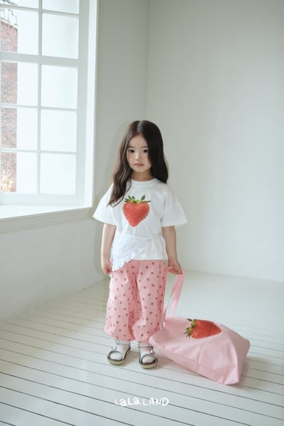 lala land70｜(75-120cm) 2色草莓格紋/碎花縮口褲1