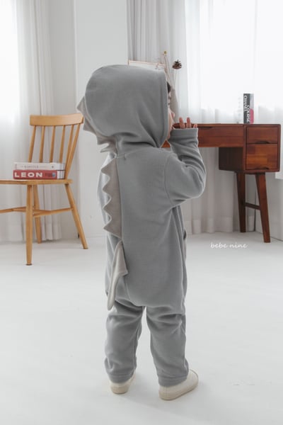 bebe nine29 (65-90) 2色恐龍小兔連帽連身衣6