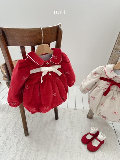 Nutt05｜(3m-16m) 蝴蝶結夾層棉包屁衣8