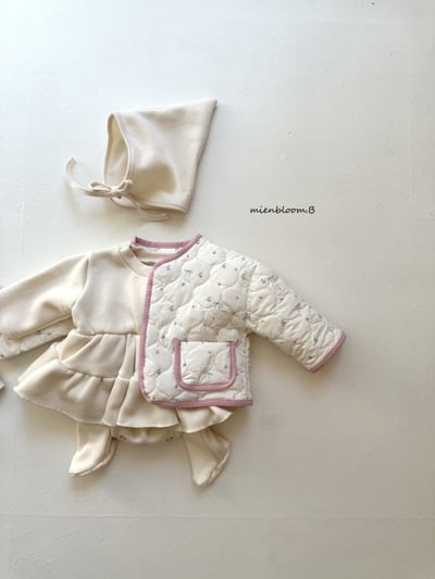 Bloom.b01｜(0m-24m) 層次洋裝包屁衣含帽子7