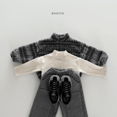 Bonito45｜(75cm-125cm) 雪花刷毛拉鍊外套15