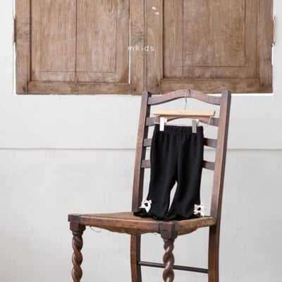 M-KIDS26｜(65-115cm) 2色蝴蝶結緞帶捲邊喇叭褲4