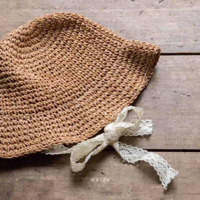 M-KIDS46｜(65-115cm) 蕾絲綁帶草帽3