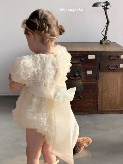 JE694｜(66-90cm)  蕾絲花邊緞帶包屁衣11