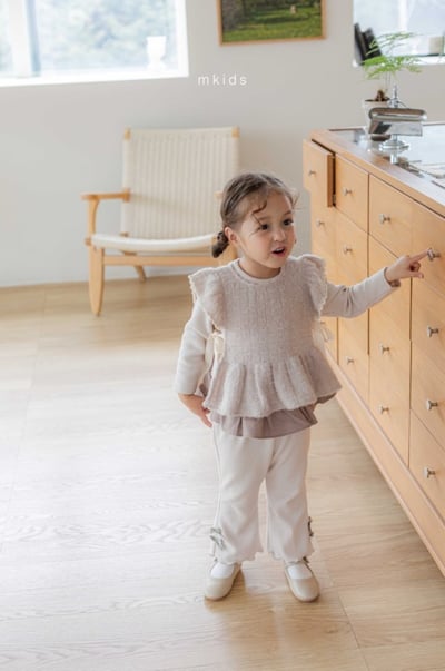 M-KIDS22｜(65-115cm) 2色羅紋蕾絲貼布裙擺上衣17