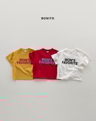 Bonito38｜(75cm-125cm) 3色媽媽的愛字母上衣1